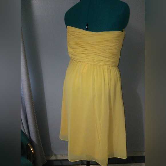 Ralph Lauren Buttery Yellow Evening Strapless Chiffon Dress, Sz 8 - Picture 6 of 8